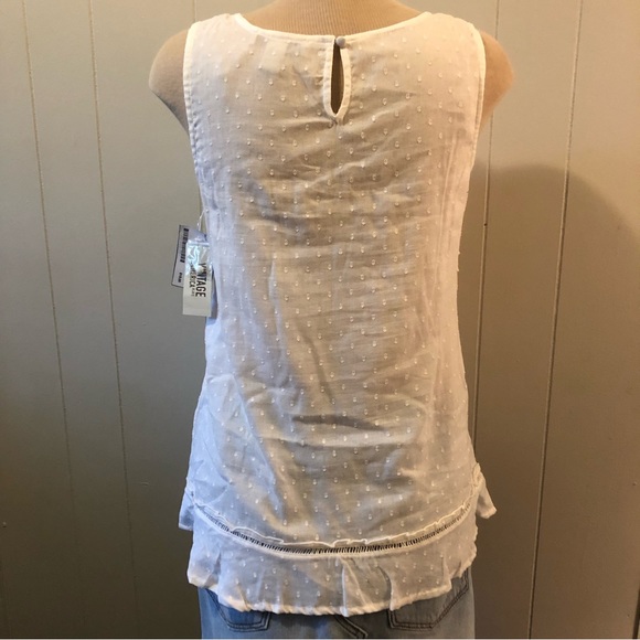 Vintage America Swiss Dot Layered & Ruffled Sleeveless Top - Picture 2 of 2